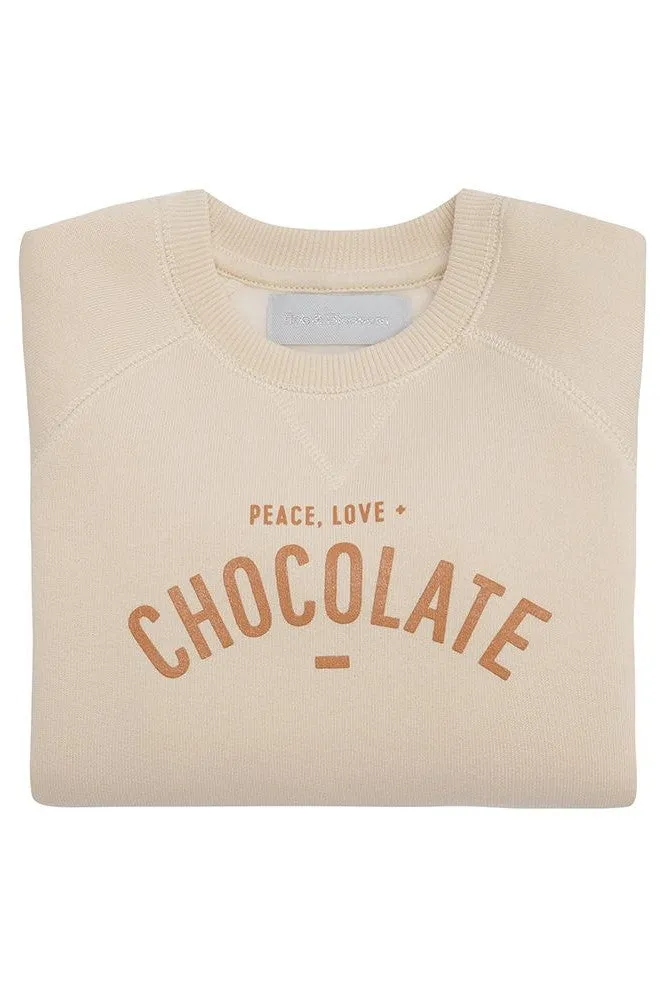 Bob & Blossom Peace Love & Chocolate Sweatshirt - Vanilla