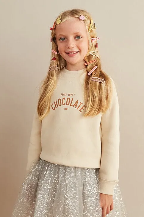 Bob & Blossom Peace Love & Chocolate Sweatshirt - Vanilla