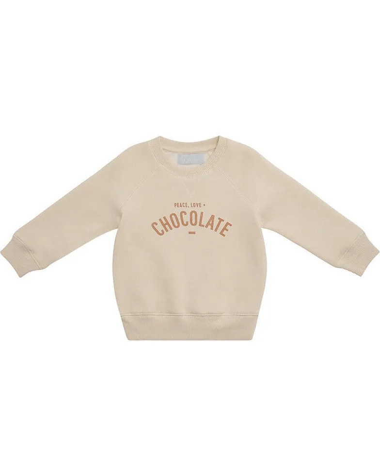 Bob & Blossom Peace Love & Chocolate Sweatshirt - Vanilla