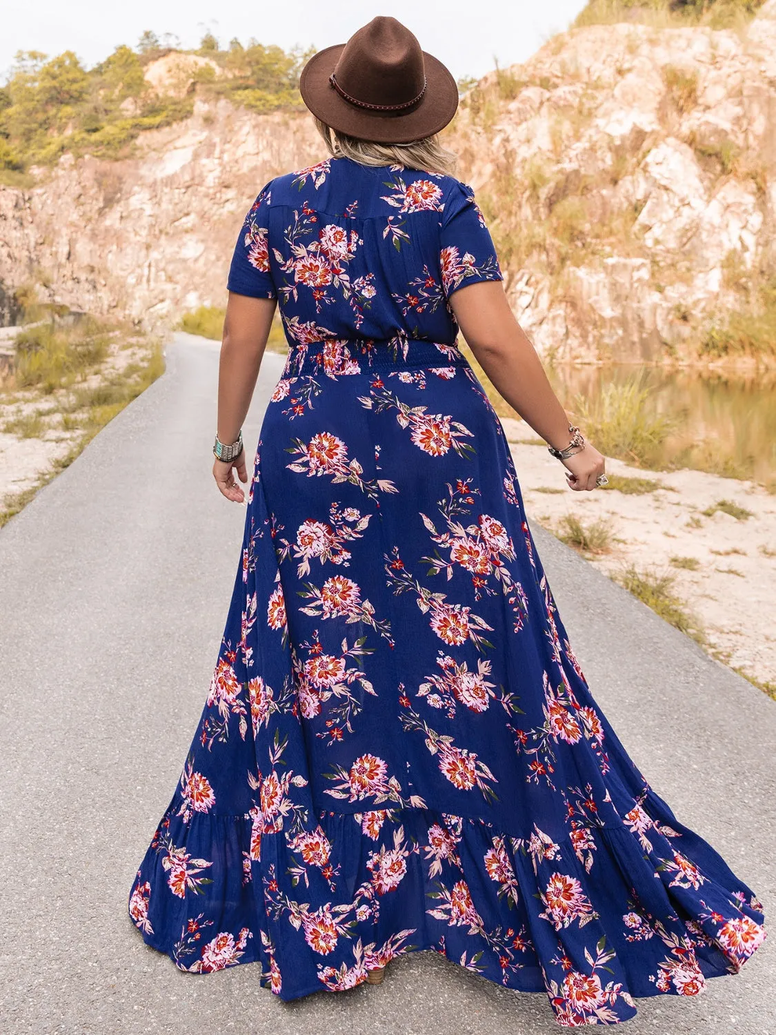 Boho Bloom V-Neck Maxi Dress