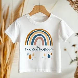 Boho Rainbow Boy Personalised Toddler & Kids T Shirt