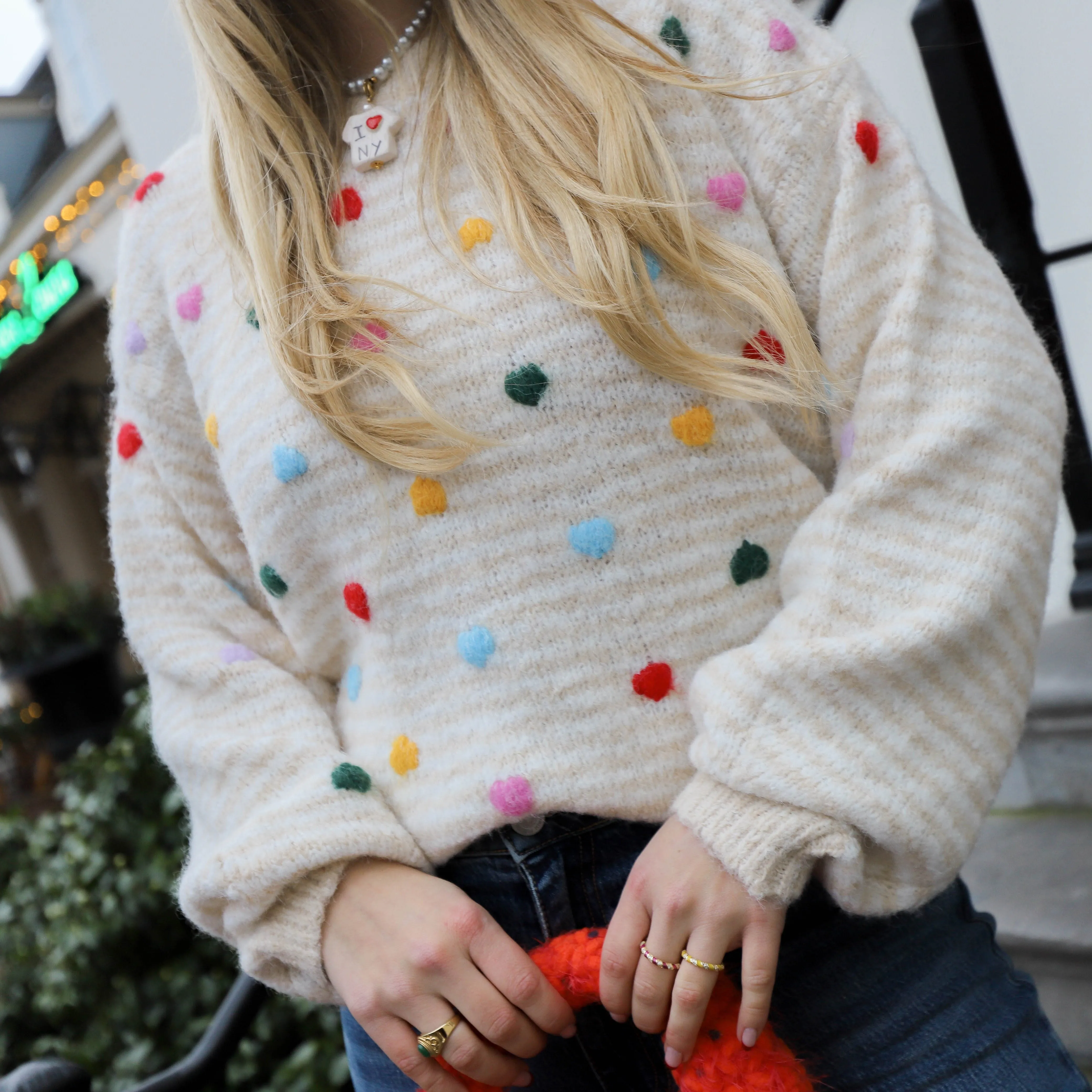 Bolletjes trui multi