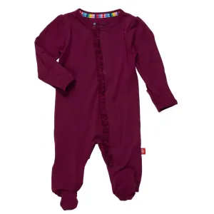 BORDEAUX MODAL MAGNETIC RUFFLE FOOTIE