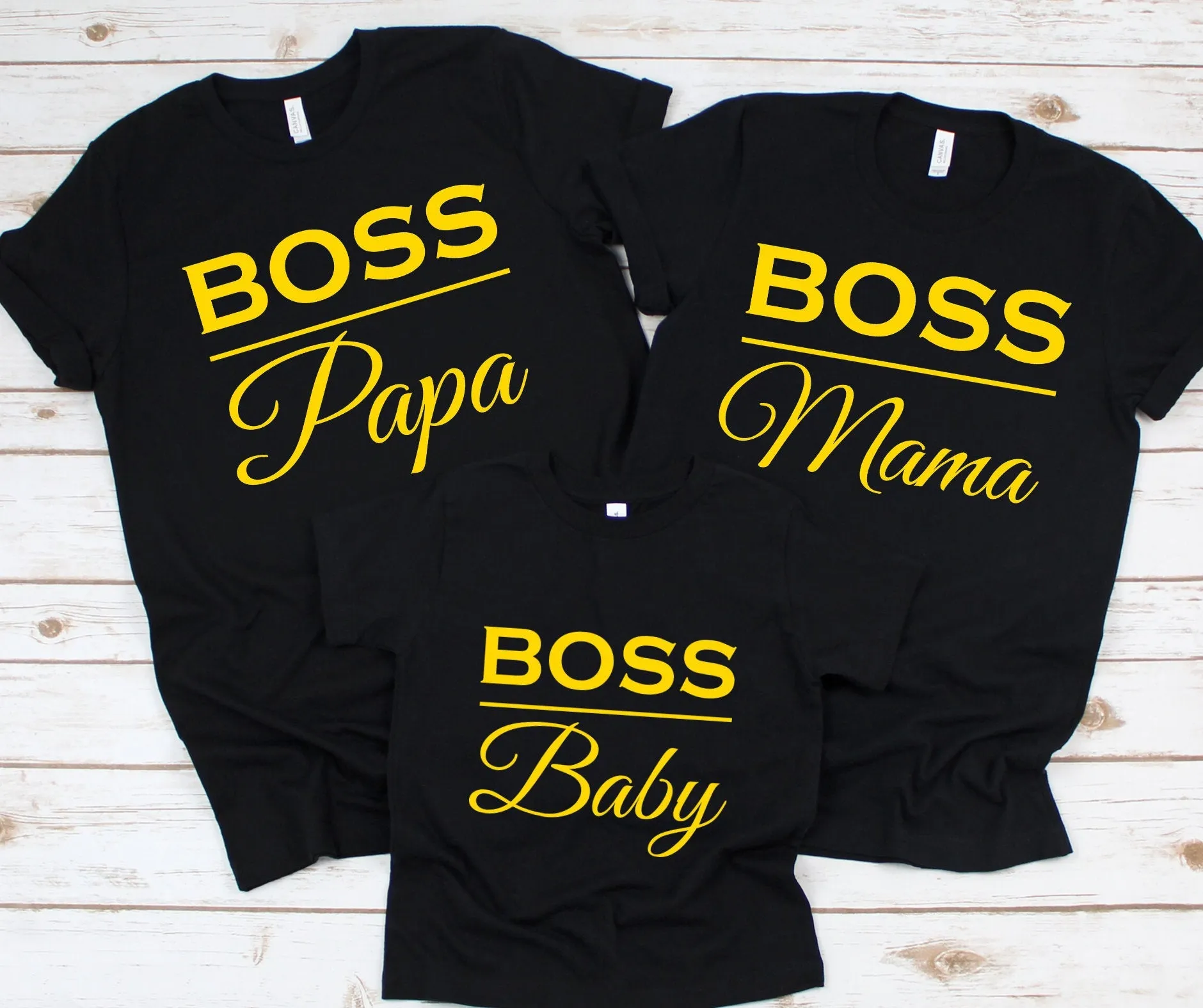 Boss Papa - Boss Mama - Boss Baby Matching Family Shirts