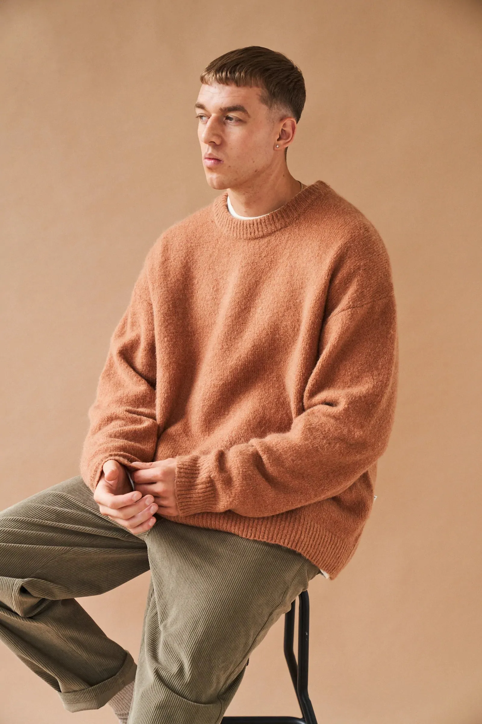 bound Baxter Mohair Blend Sweater - Rust