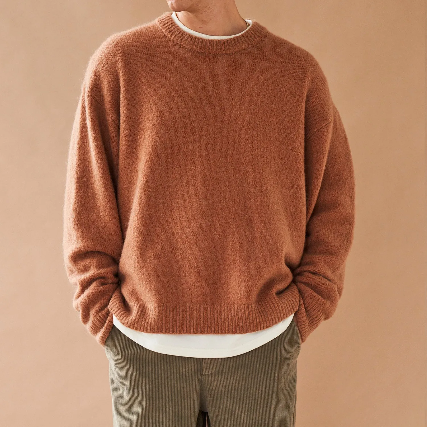bound Baxter Mohair Blend Sweater - Rust