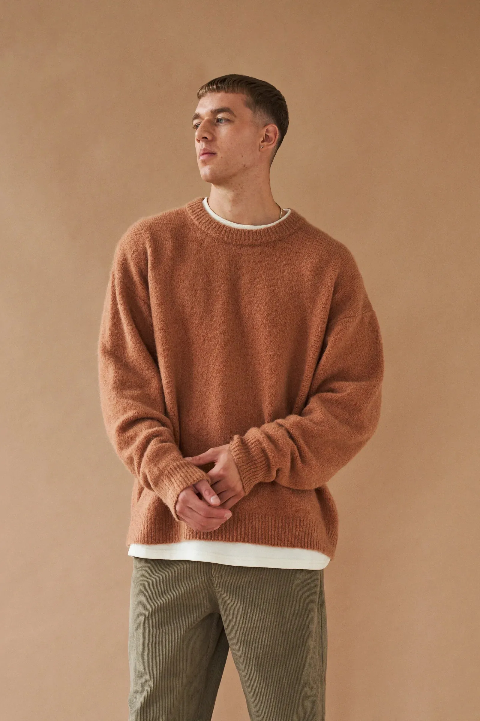 bound Baxter Mohair Blend Sweater - Rust