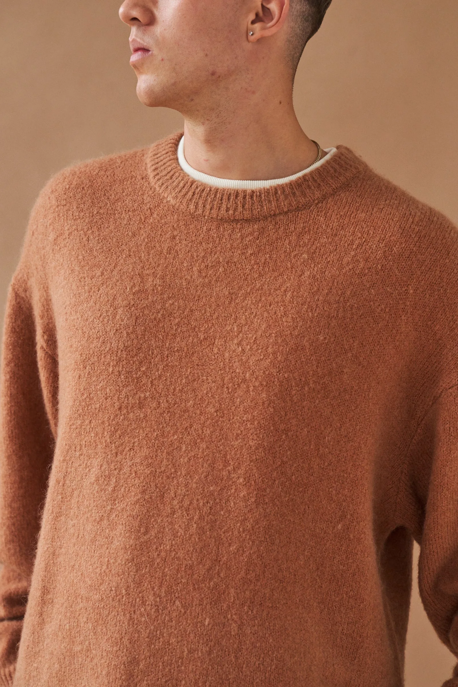 bound Baxter Mohair Blend Sweater - Rust