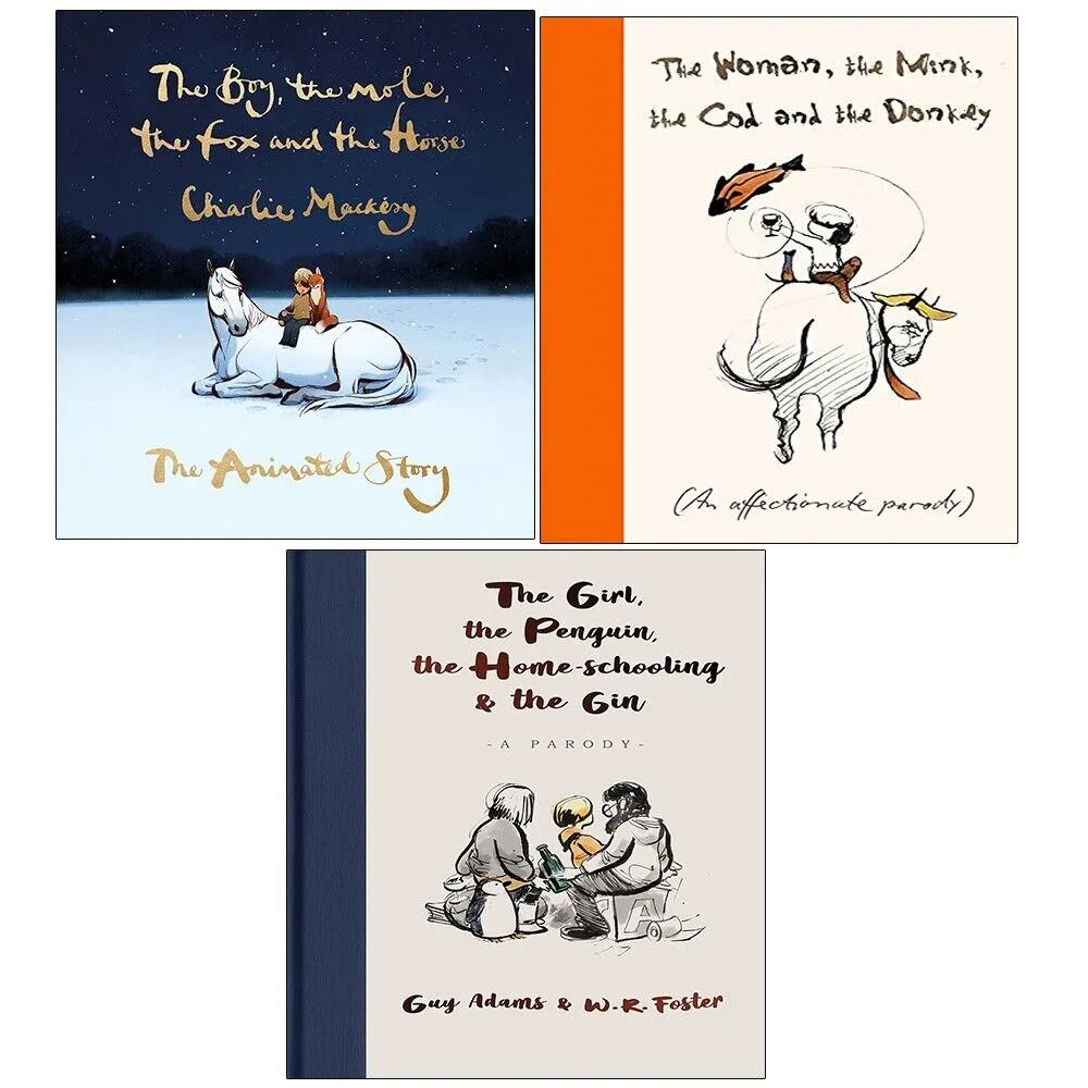 Boy, Mole, Fox Horse, Woman, Mink Cod Donkey, Girl, Penguin, Home Schooling Gin 3 Books Set