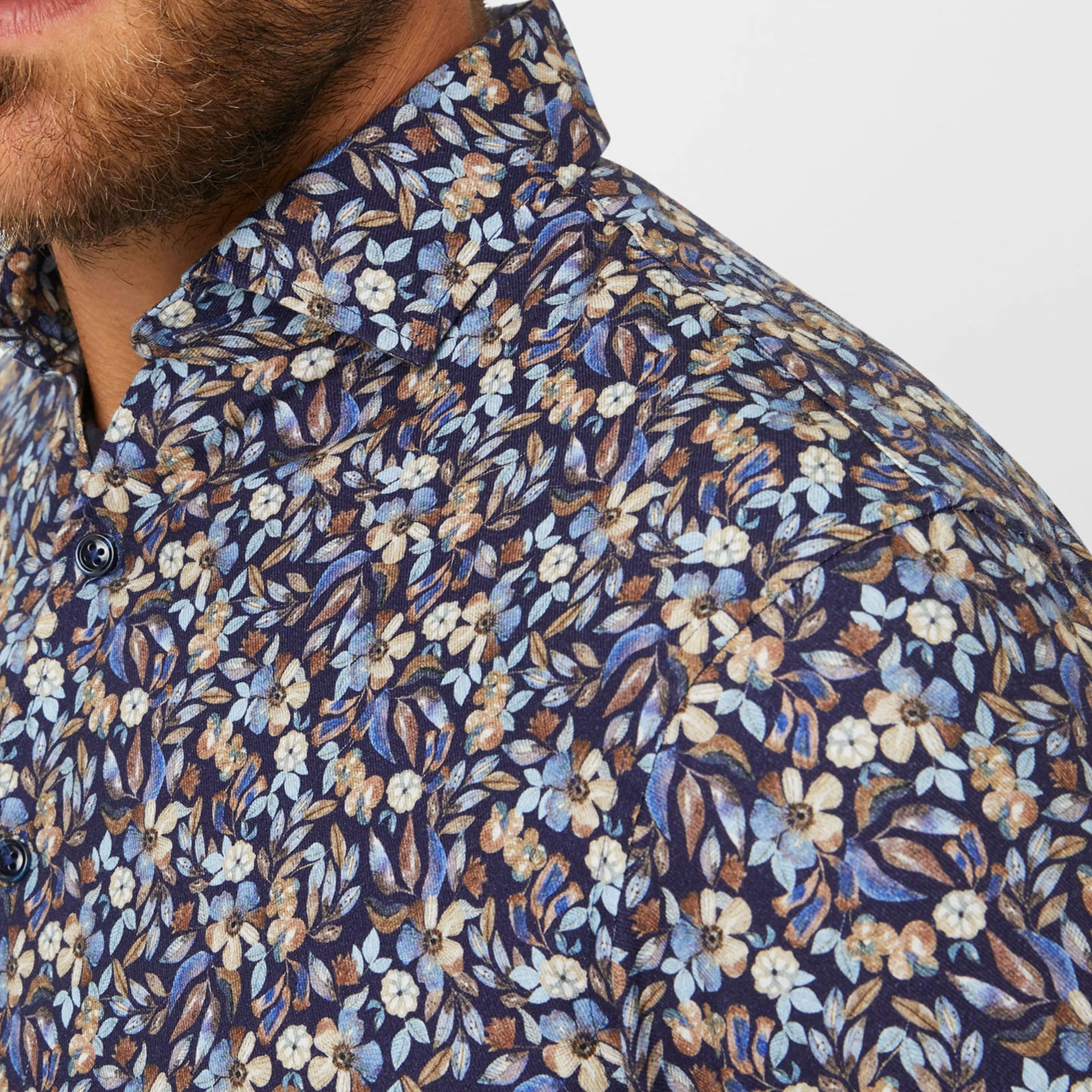 Brax Harold P Print Shirt - Navy