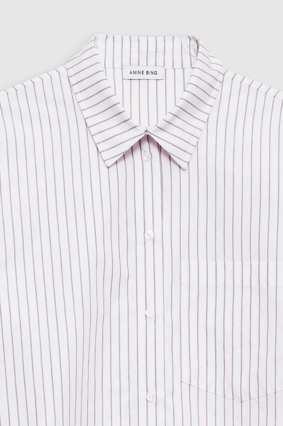 Braxton Shirt - White And Bordeaux Monogram Stripe