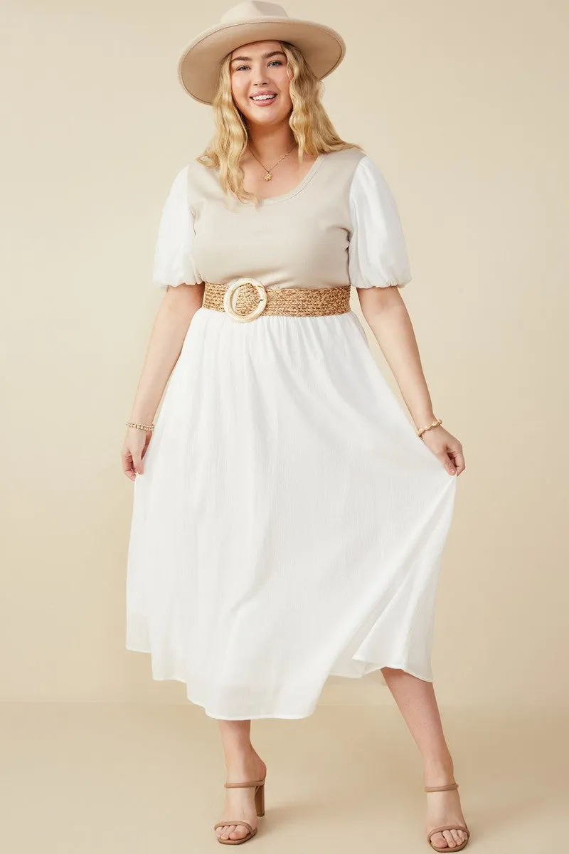 Brooke Ribbed Bodice Midi Dress