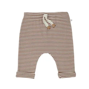 Brown Stripe Ribbed Baggy Pants