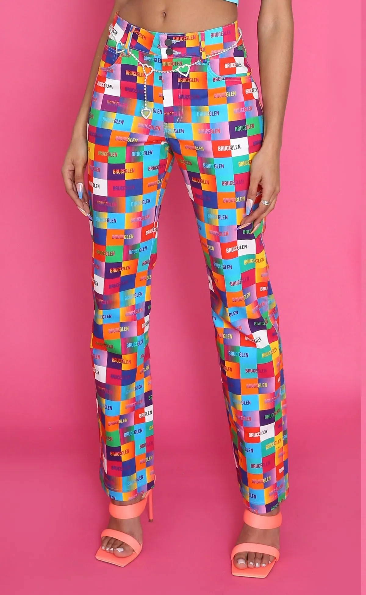 BruceGlen Rainbow Logo Happy Denim Jean