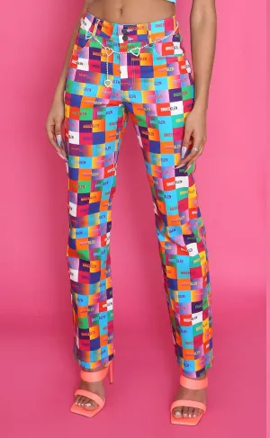 BruceGlen Rainbow Logo Happy Denim Jean