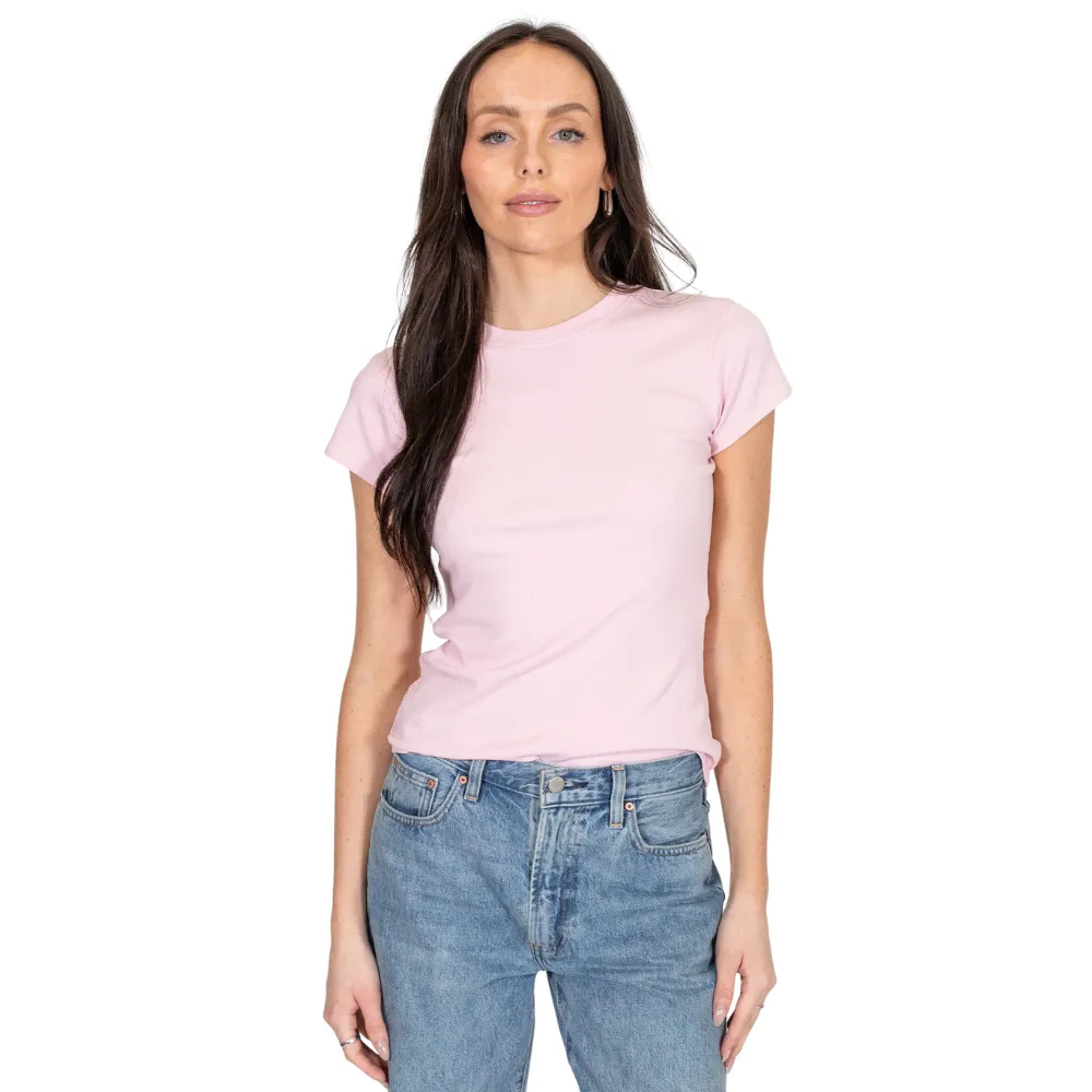 Brunette Ribbed Fitted T-Shirt