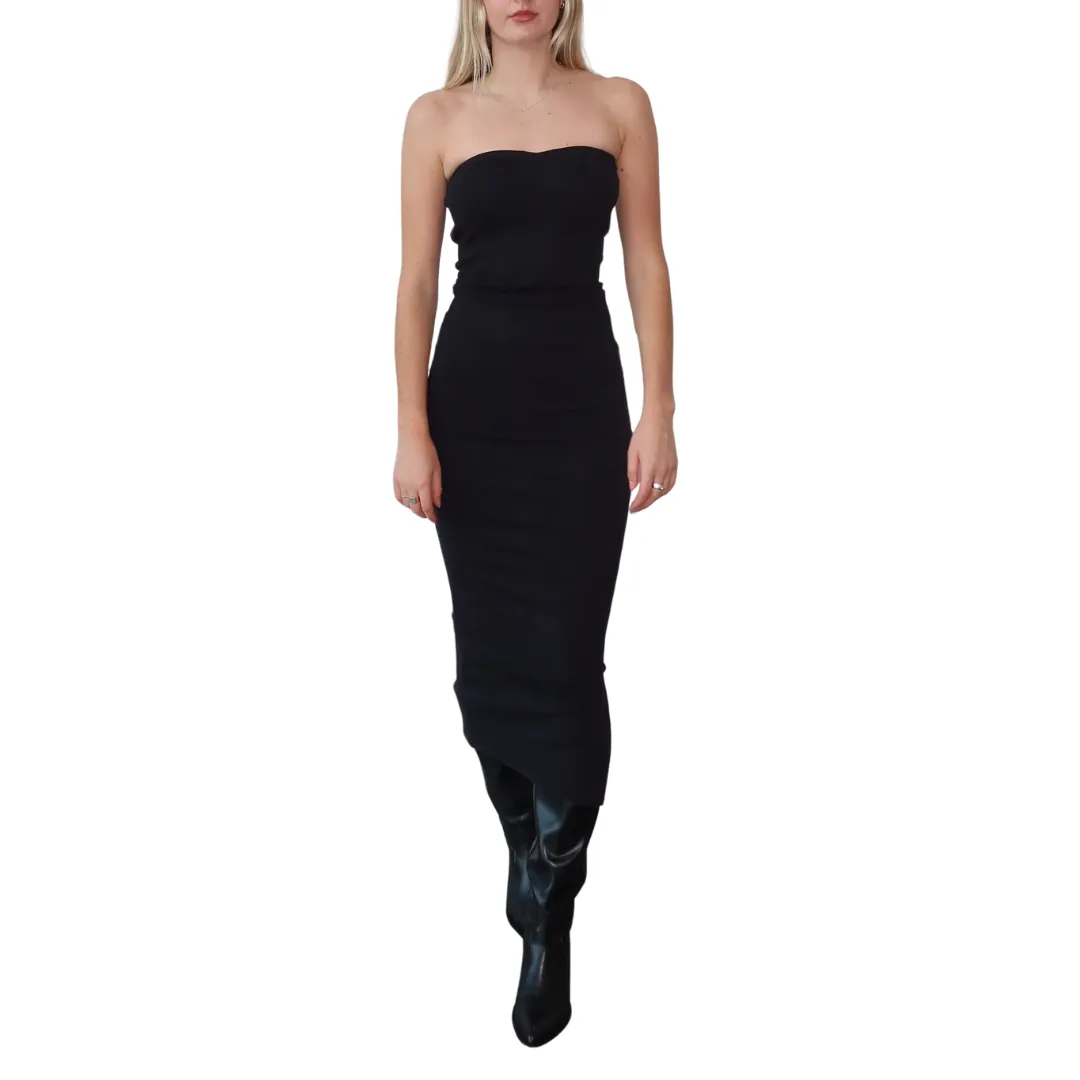Brunette Womens Ribbed Tube Maxi Dress