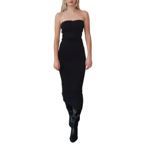 Brunette Womens Ribbed Tube Maxi Dress