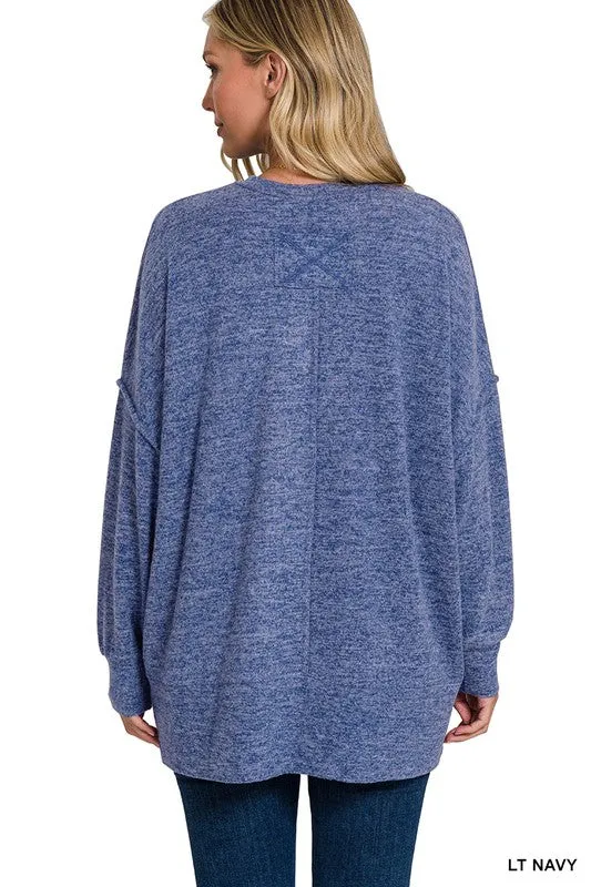 Brushed Melange Hacci oversized sweater