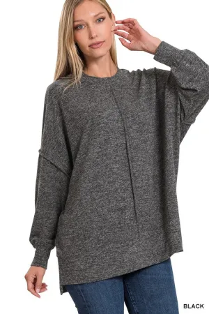 Brushed Melange Hacci oversized sweater