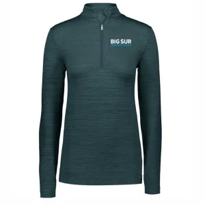 BSIM Women's Striated Tech 1/2 Zip - Graphite - Embroidered