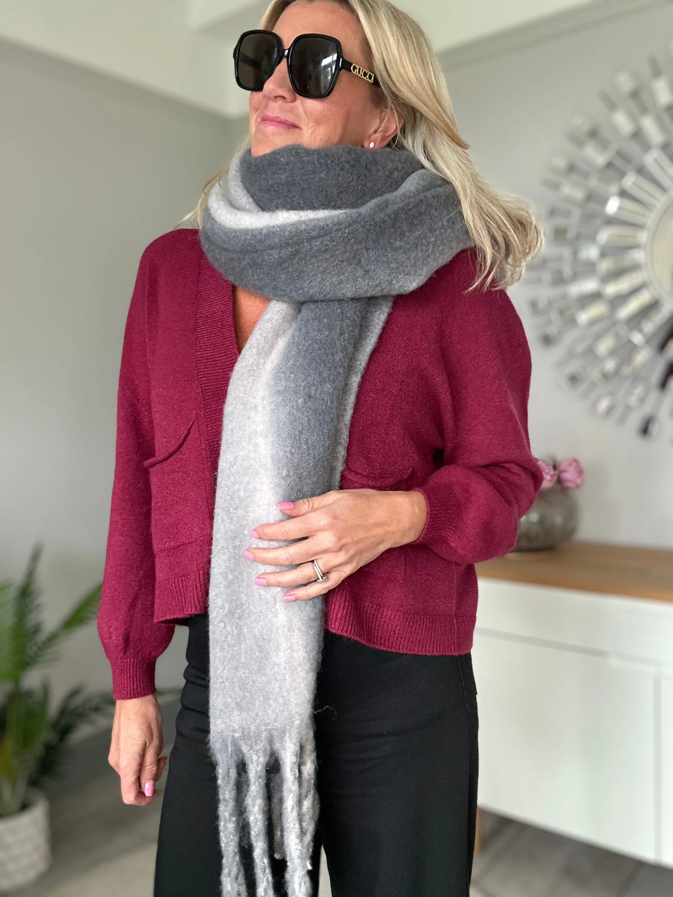 Burgundy 2 Button Cardigan