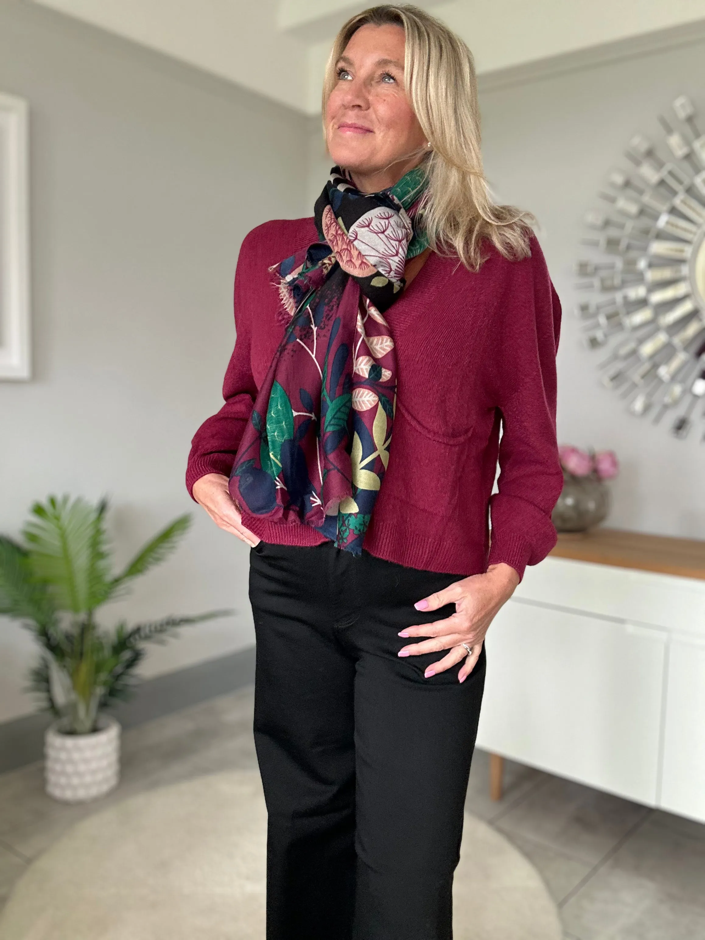 Burgundy 2 Button Cardigan