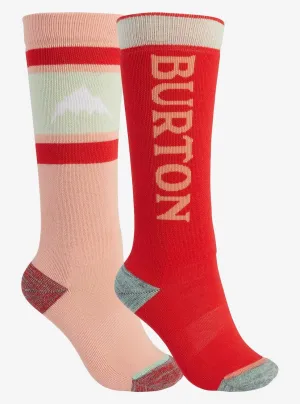 Burton Weekend Midweight Two Pack Socks Kids Pink Dahlia / Hibiscus Pink