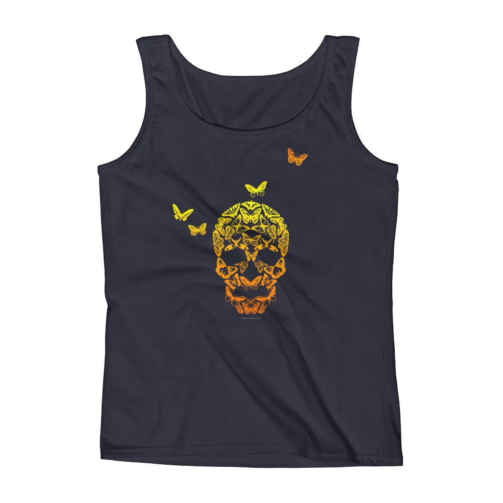 Butterfly Skull Fitted Tank Top