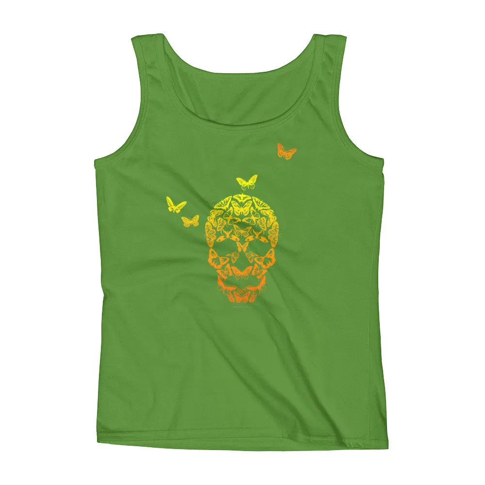 Butterfly Skull Fitted Tank Top