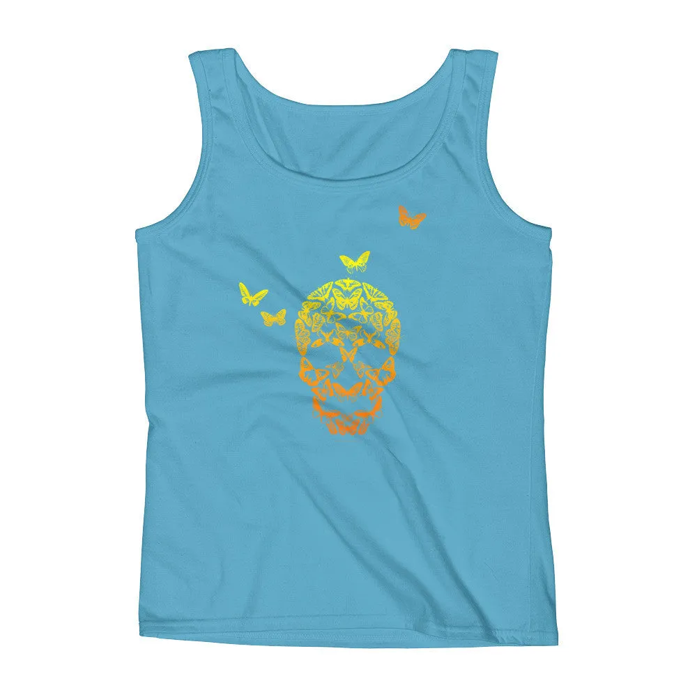 Butterfly Skull Fitted Tank Top