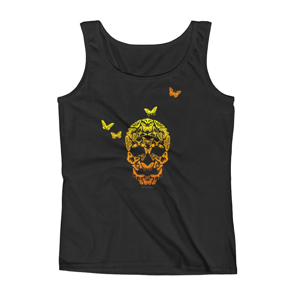 Butterfly Skull Fitted Tank Top