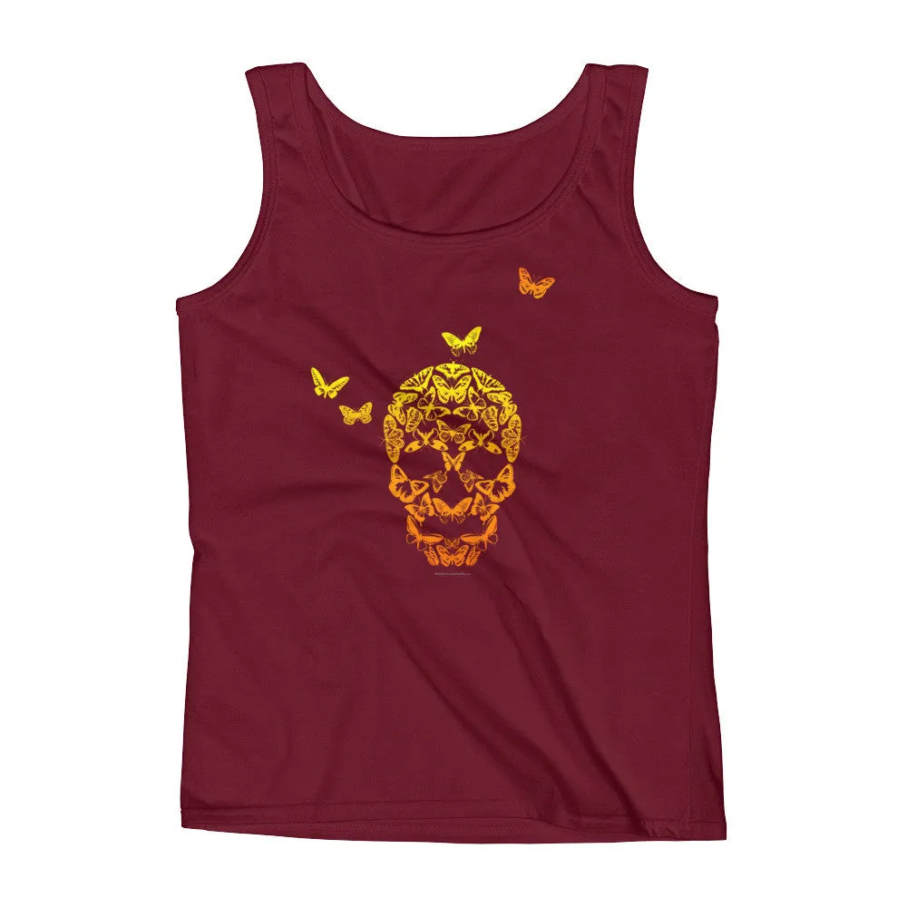 Butterfly Skull Fitted Tank Top