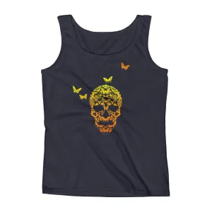 Butterfly Skull Fitted Tank Top