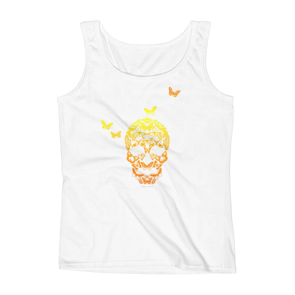 Butterfly Skull Fitted Tank Top