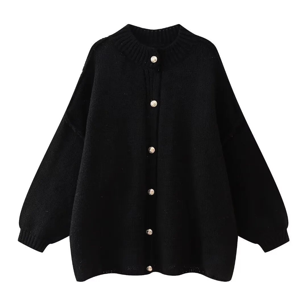 Button Down Long Sleeve Oversized Cardigan Sweater