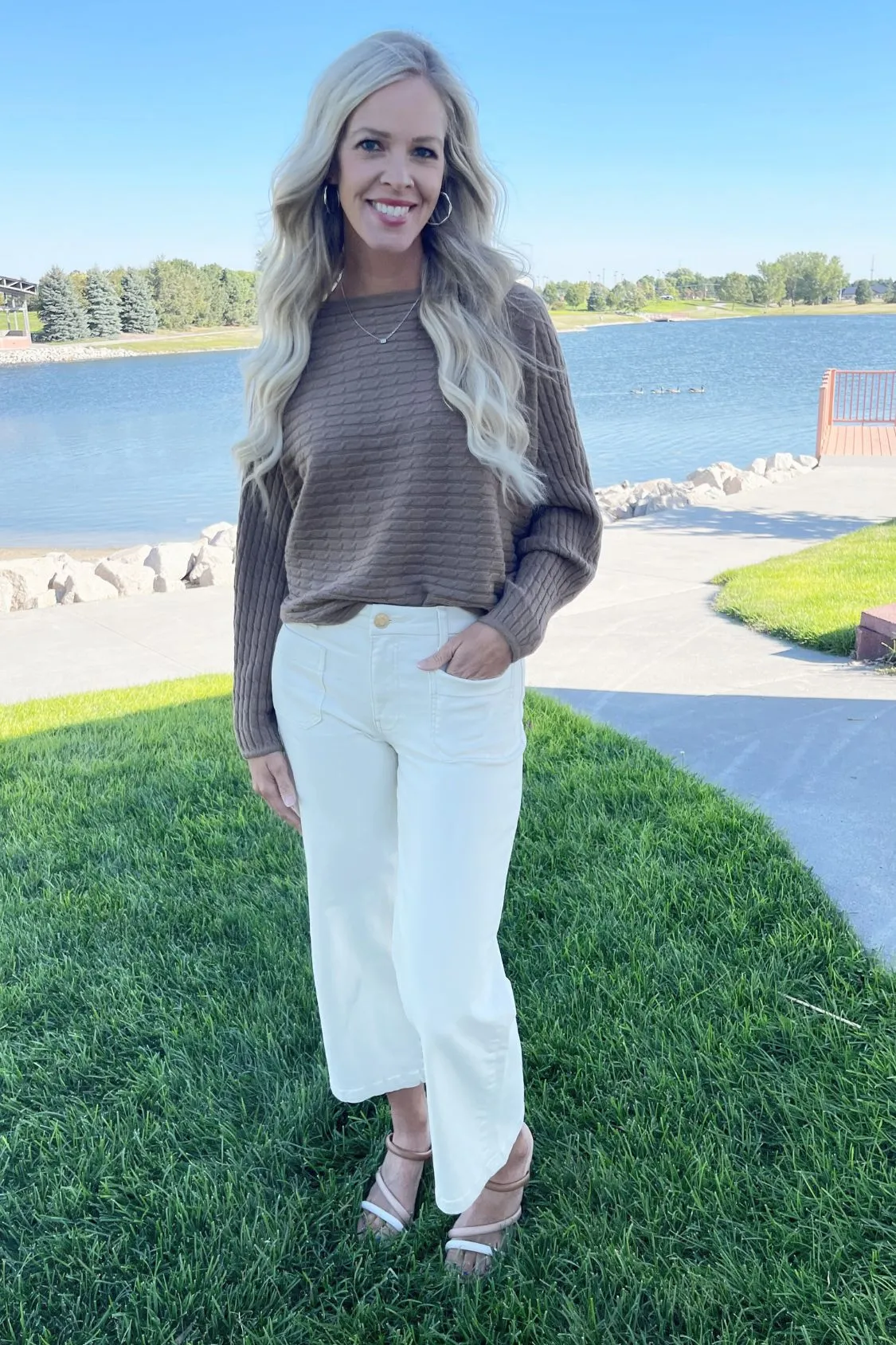 Cable Stripe Oversized Sweater