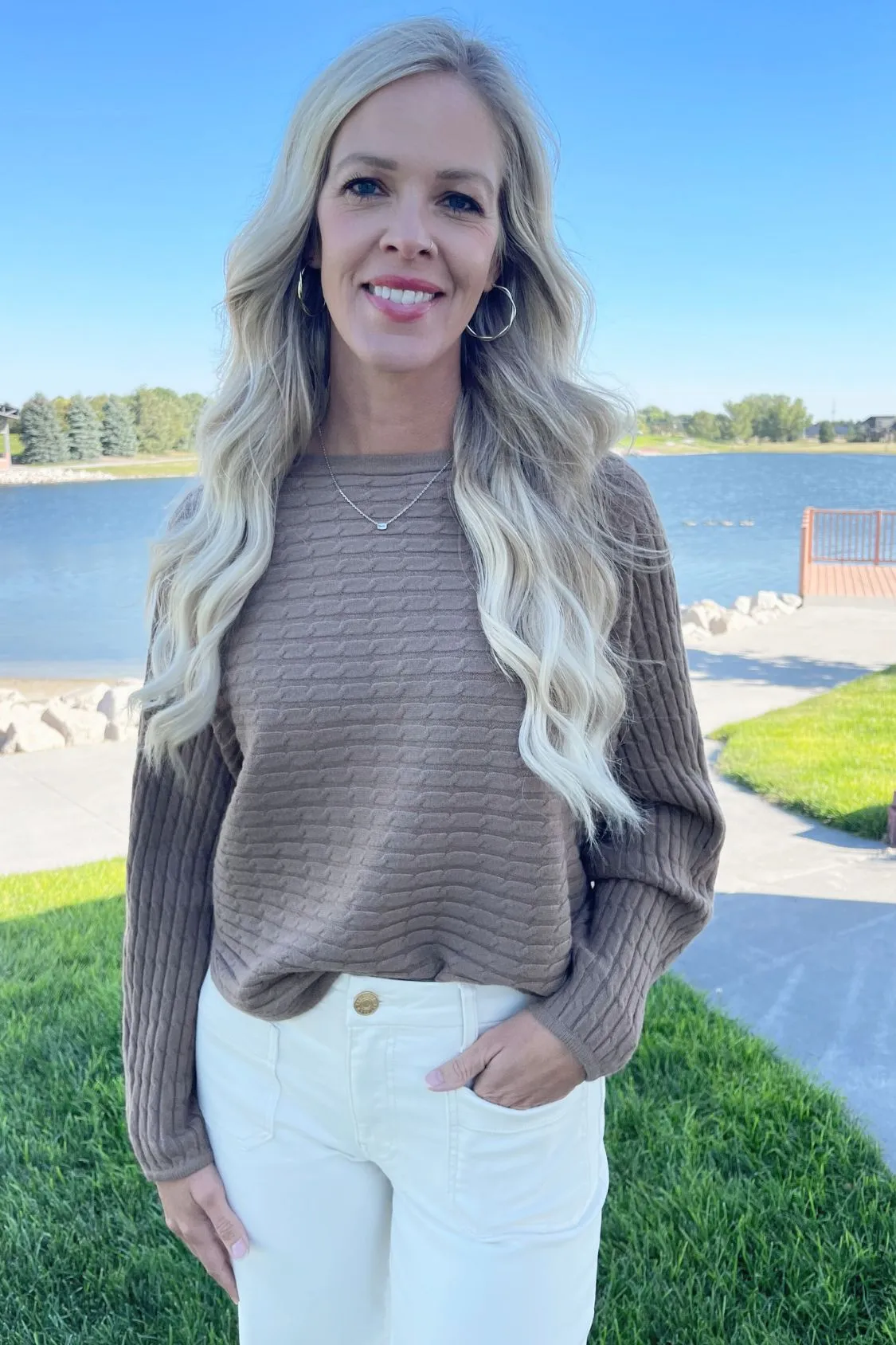 Cable Stripe Oversized Sweater
