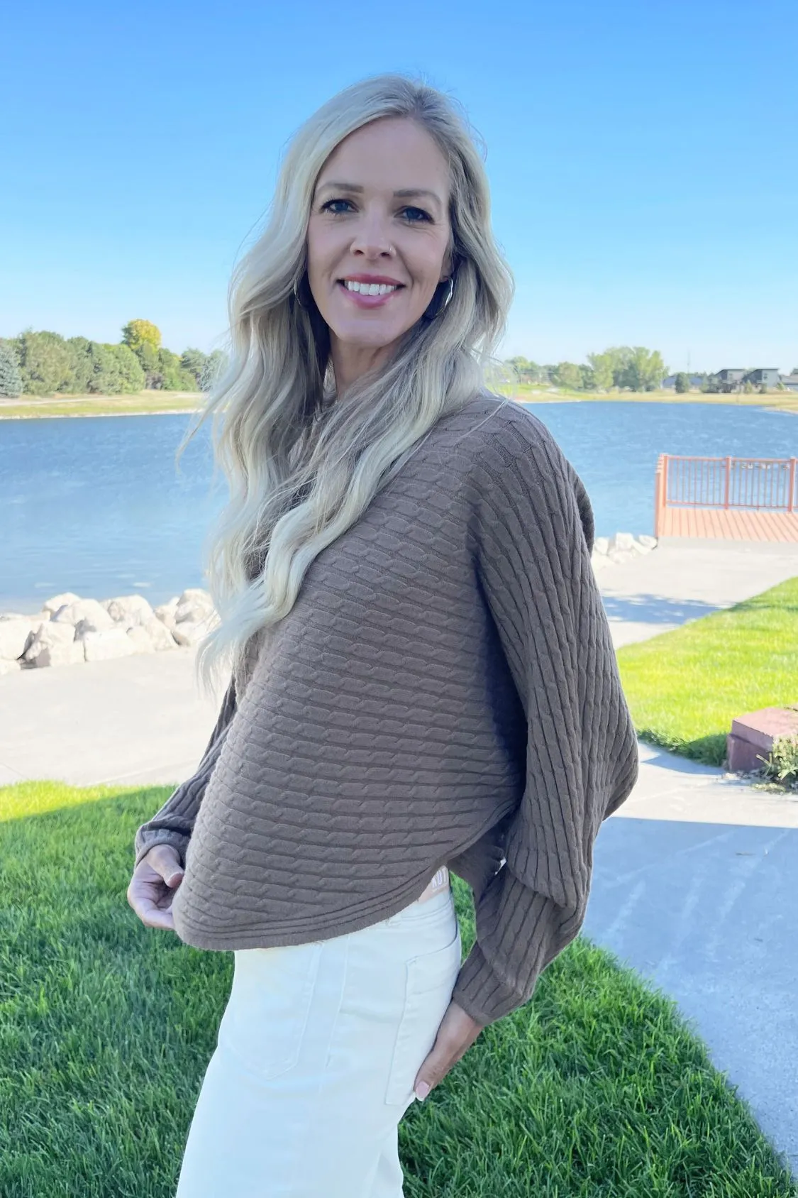 Cable Stripe Oversized Sweater