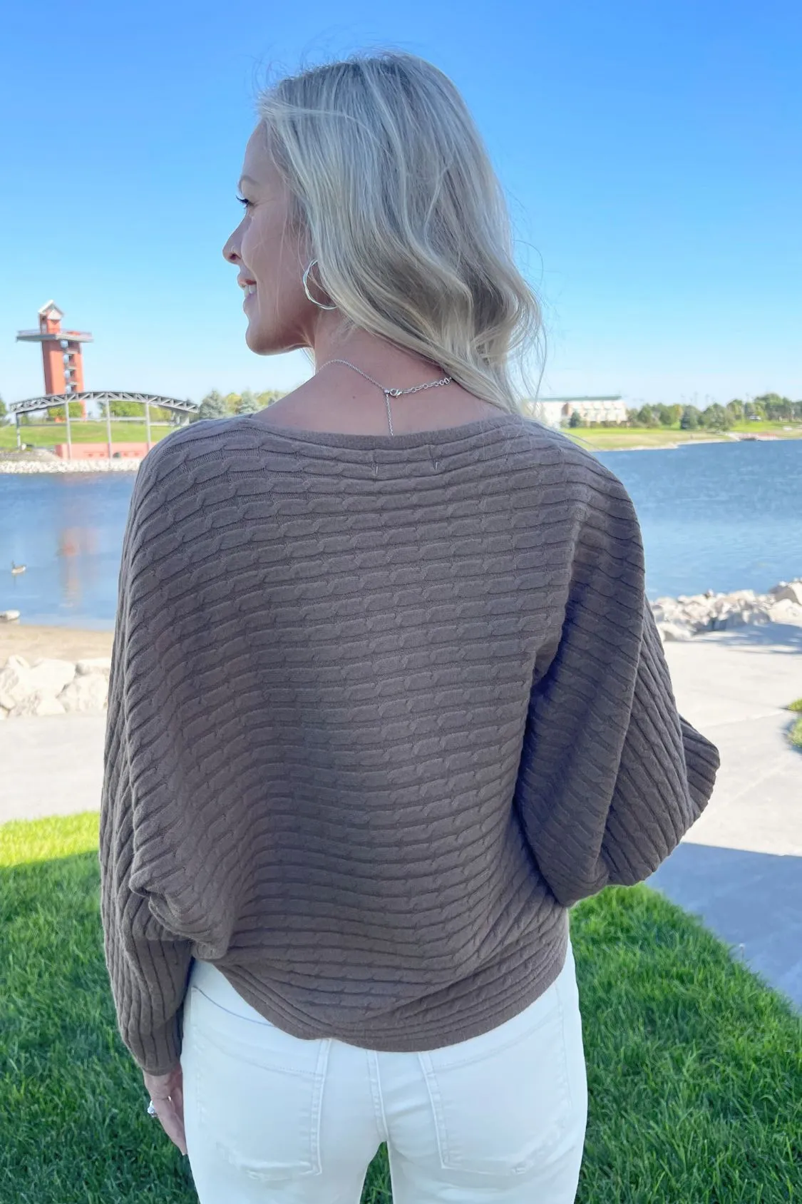 Cable Stripe Oversized Sweater