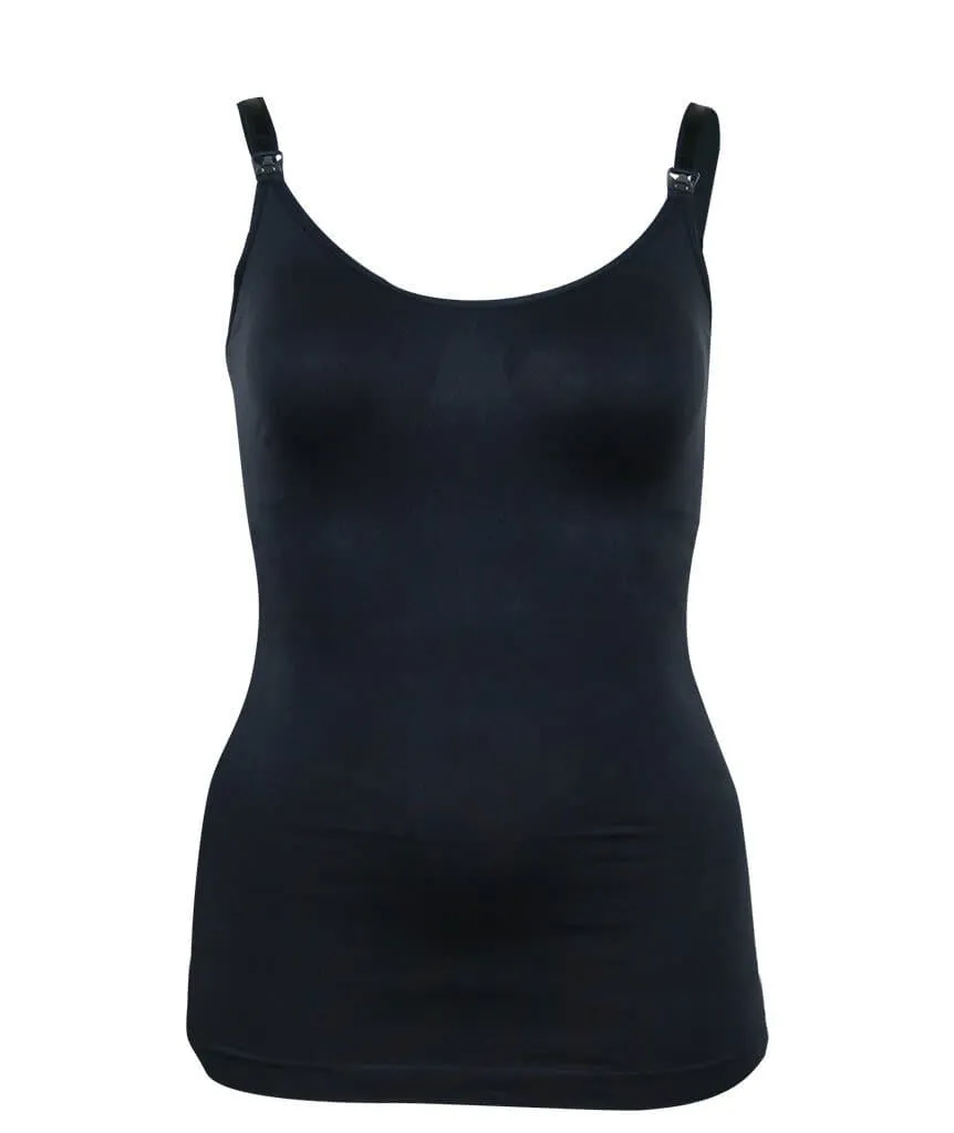 Cake Maternity Toffee Shaping Seamless Nursing Tank -  Black