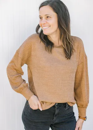 Camel Ribbed Top