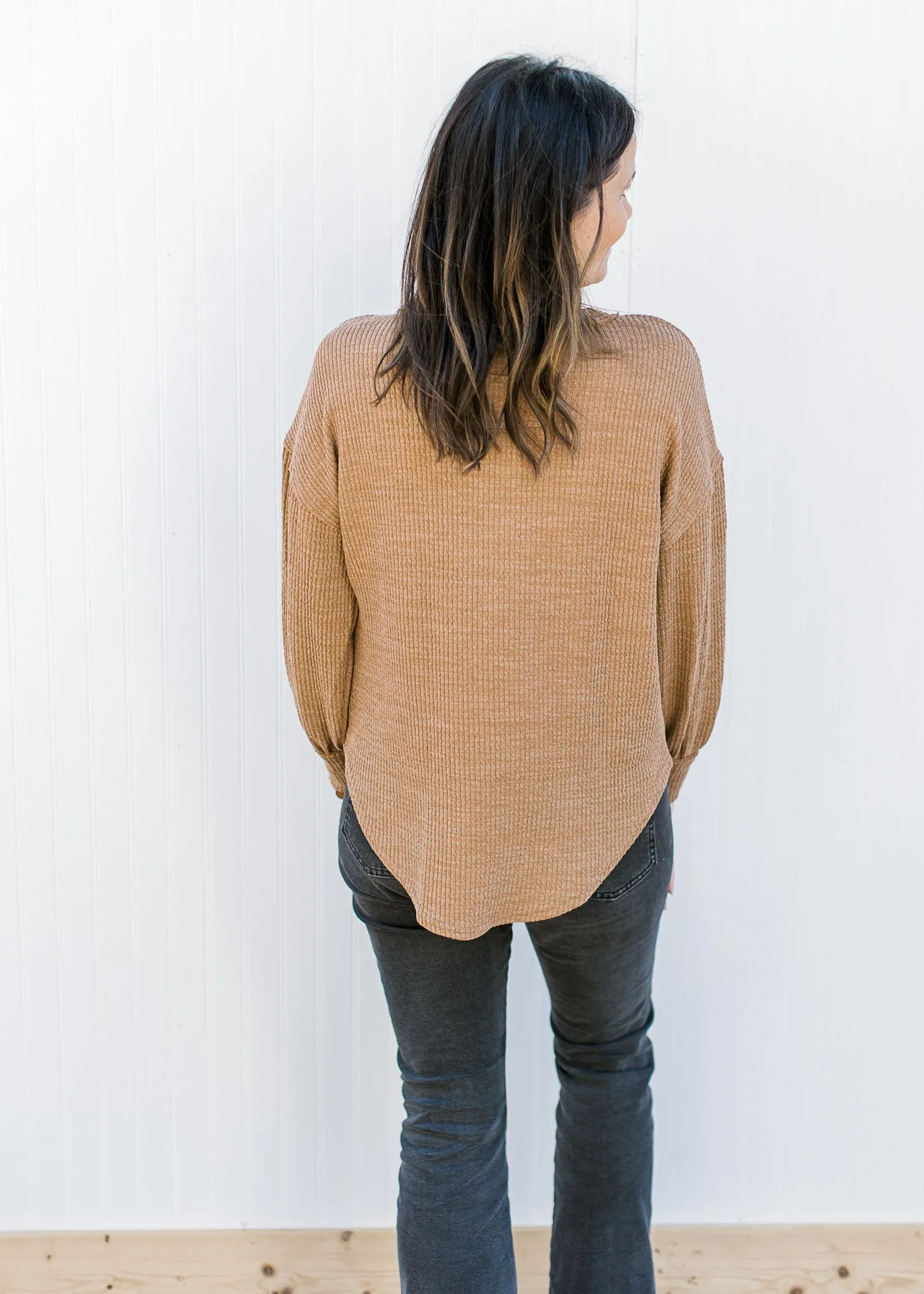 Camel Ribbed Top