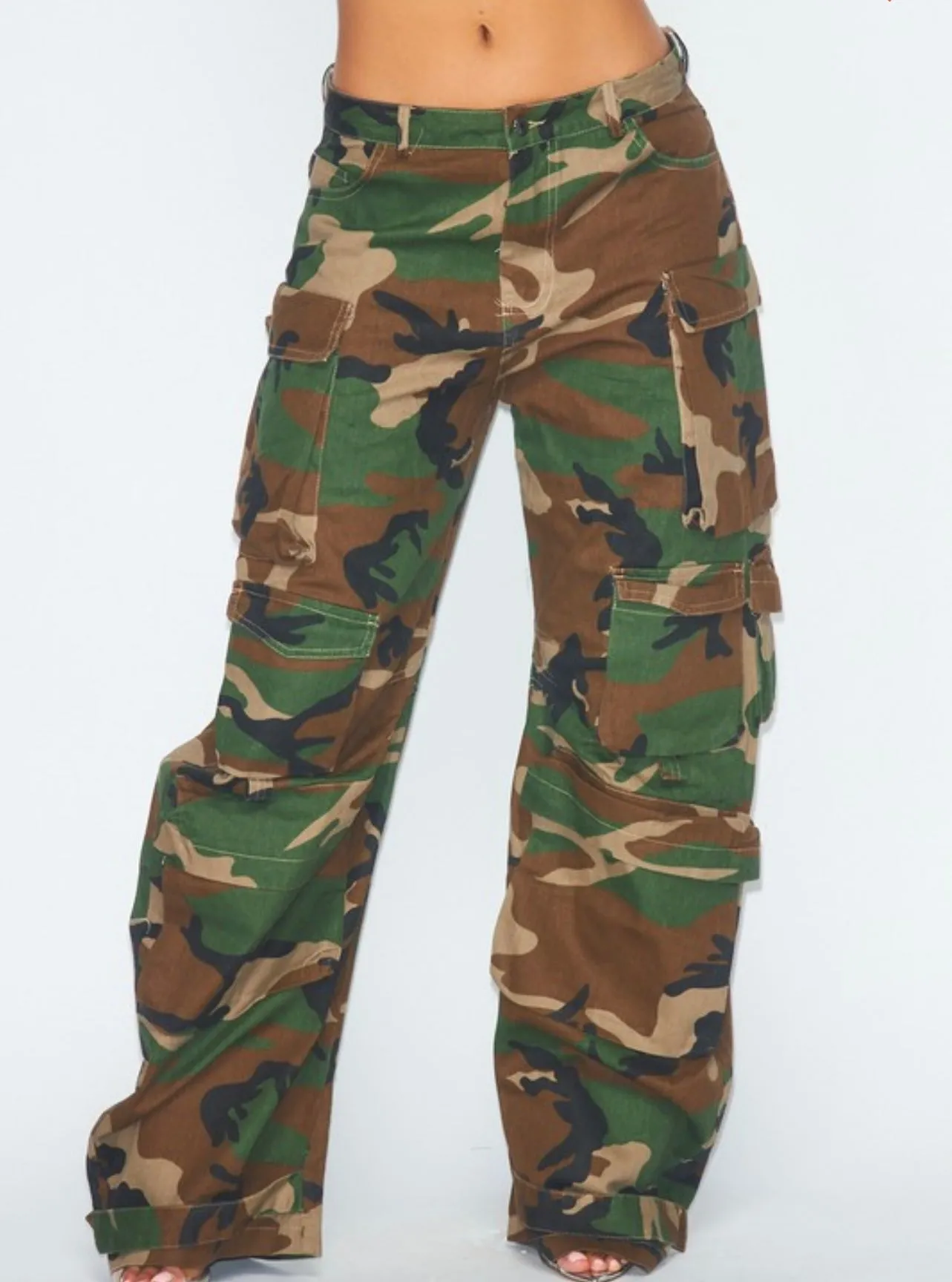 Camo Baddie Oversized Cargo Jeans