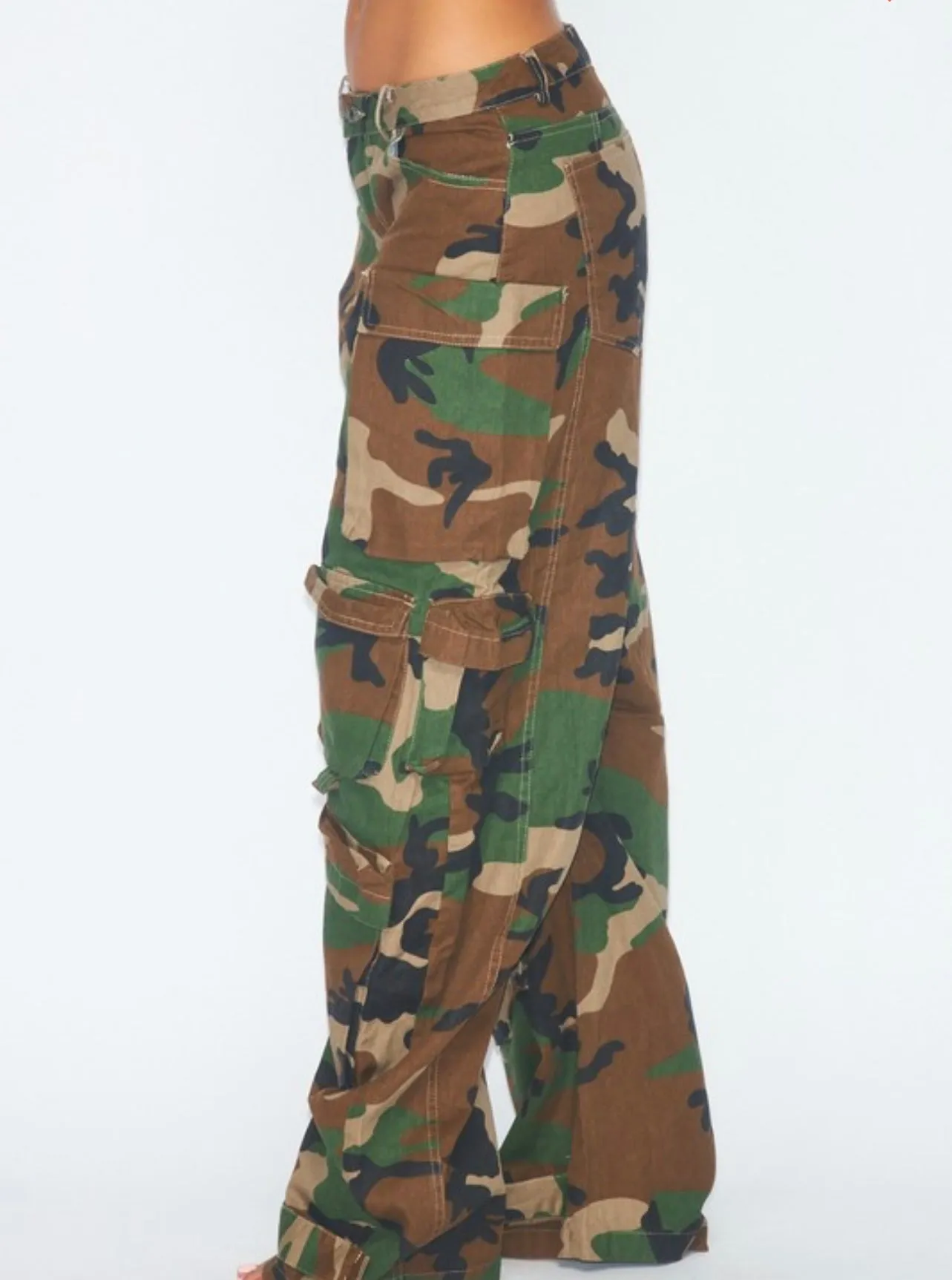Camo Baddie Oversized Cargo Jeans