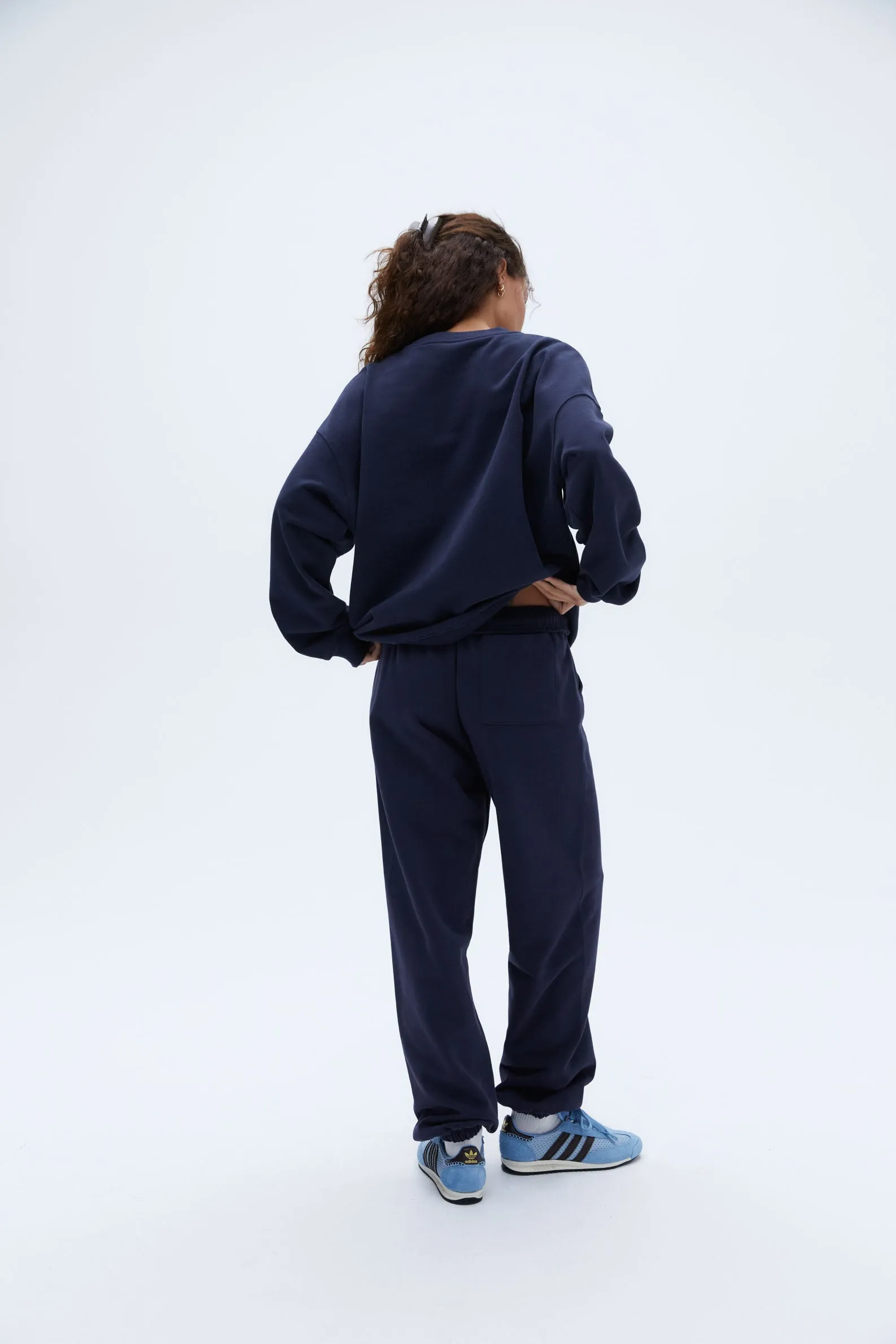 Campus Oversized Sweatshirt - Navy Blue/Powder Blue
