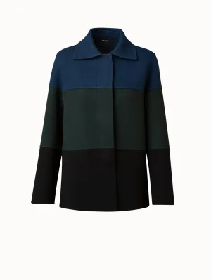 Cashmere Double-Face Colorblock Oversized Jacket