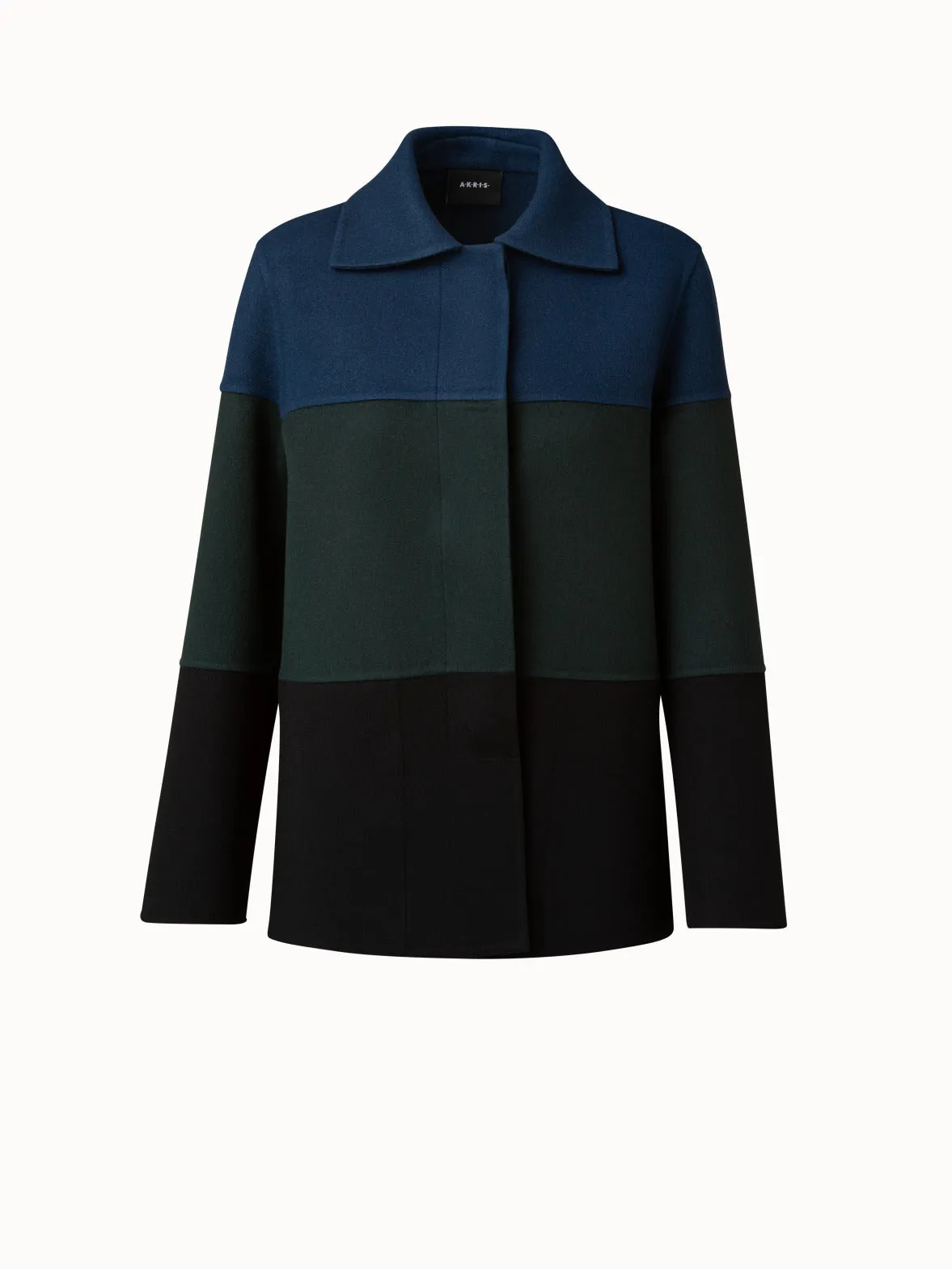 Cashmere Double-Face Colorblock Oversized Jacket