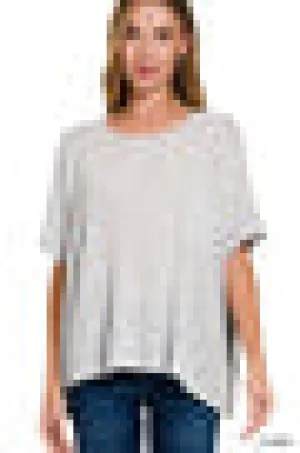 Casual Corner Hacci Top- Light Grey 2419