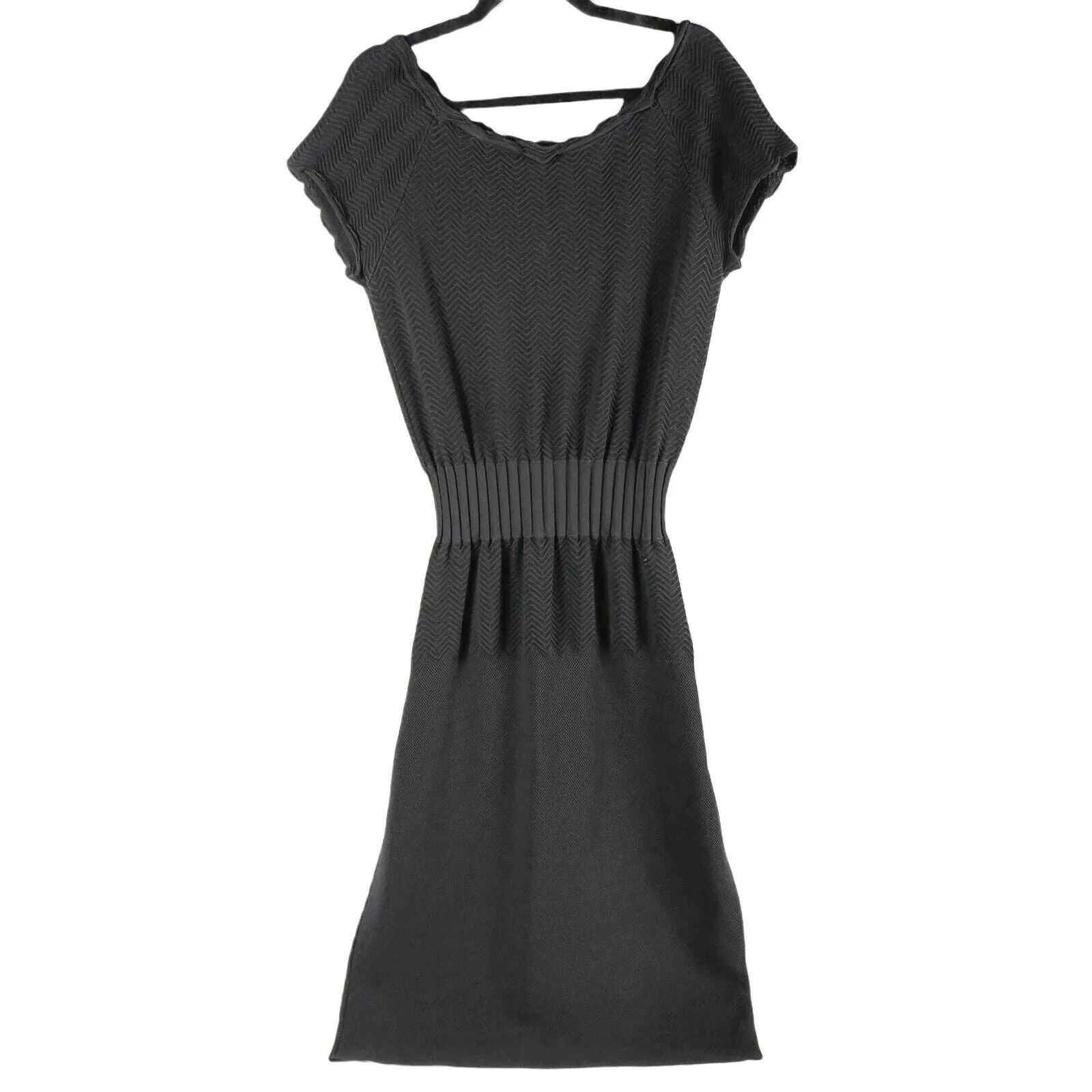 CHANEL - 08A Fall 2008 - Pointelle Knit Off Shoulder Dress - Black - FR 44 US 12